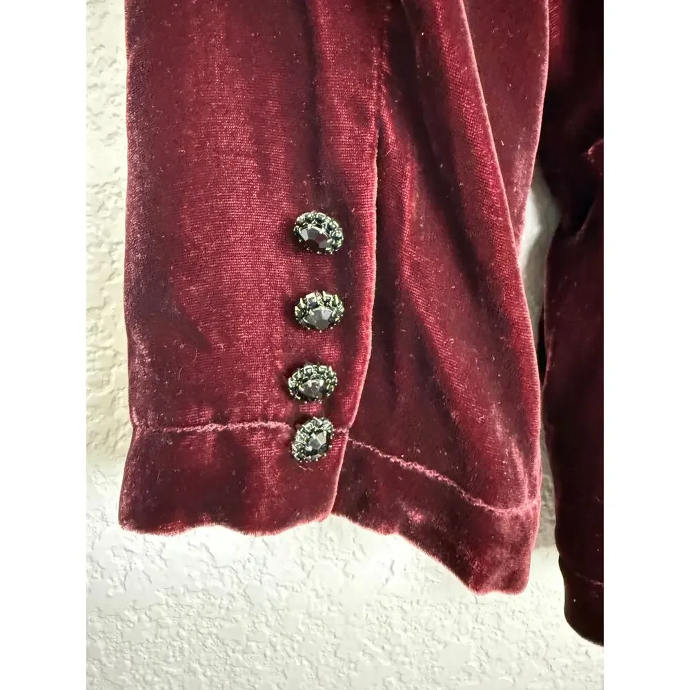 Ralph Lauren Vintage Velvet Blazer Whimsygoth Dark Academia Silk Victorian S - Picture 7 of 11